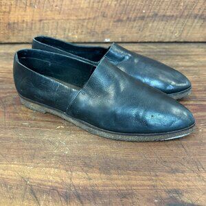 Coclico Gentian Flat Black Leather Slip On Shoe